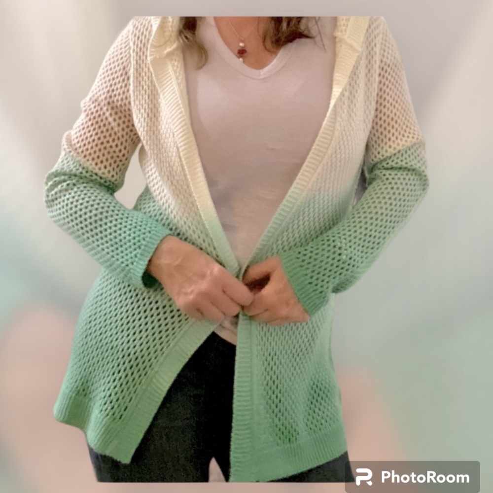 Indigo ombré hoodie sweater / beach cover up